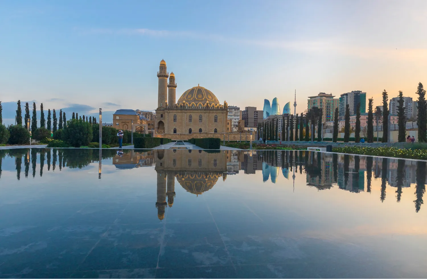Baku Flame Towers landscape in Azerbaijan