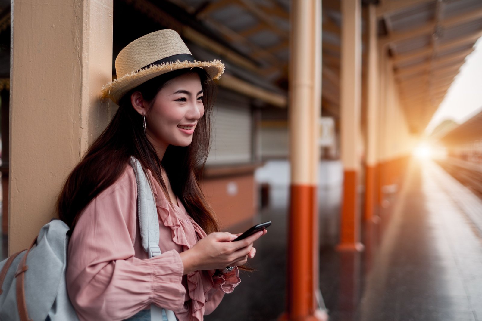 Female Travel Agent Giving Passports With Airline Tickets For Client Free Space